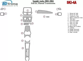 Suzuki Aerio 2003-2004 Full Set, Manual Gear Box Decor de carlinga su interior