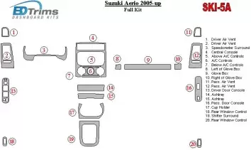 Suzuki Aerio 2005-UP Full Set Decor de carlinga su interior