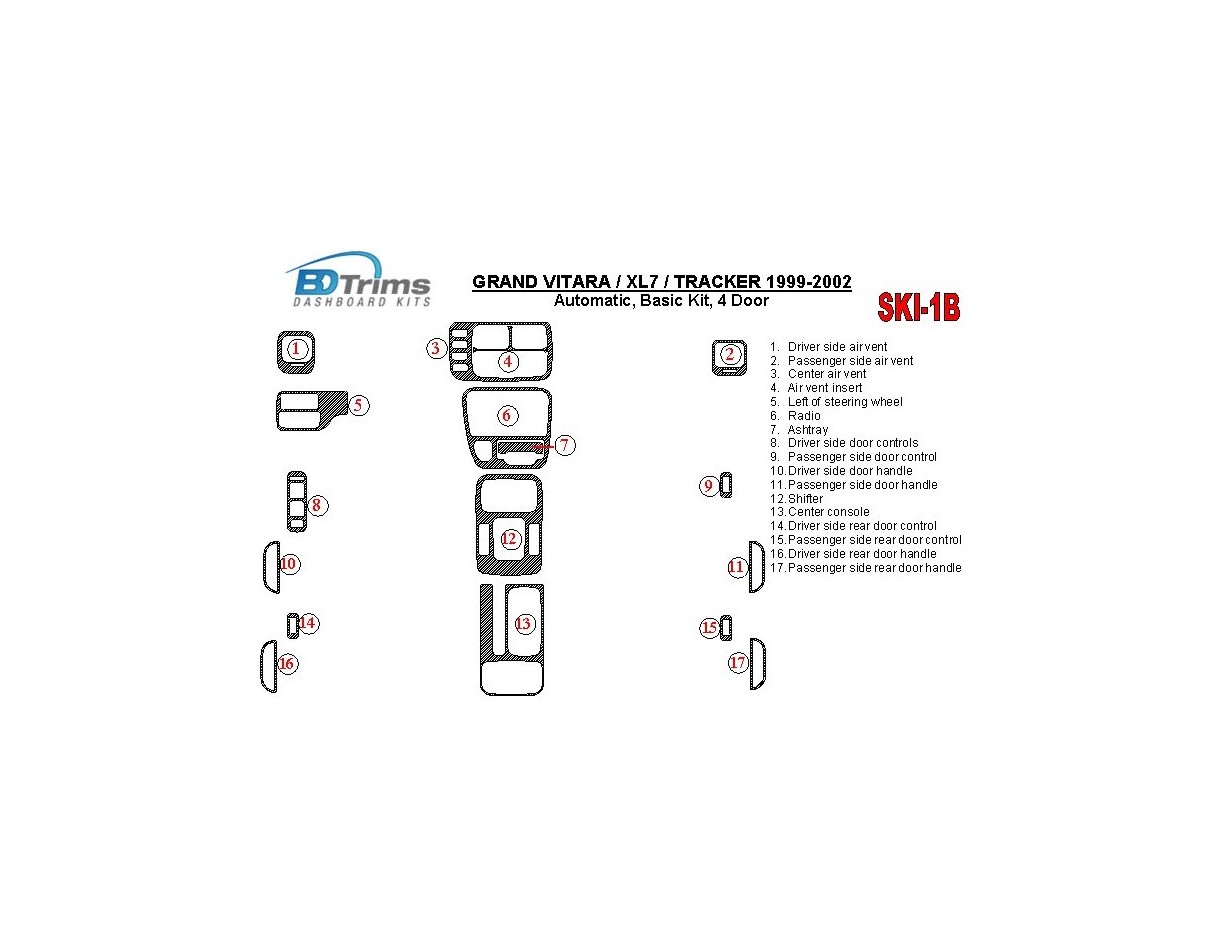 Suzuki Grand Vitara 1999-2002 Suzuki Grи Vitara/XL7,1999-UP, Automatic Gearbox, Basic Set, 4 Doors BD Interieur Dashboard Bekled