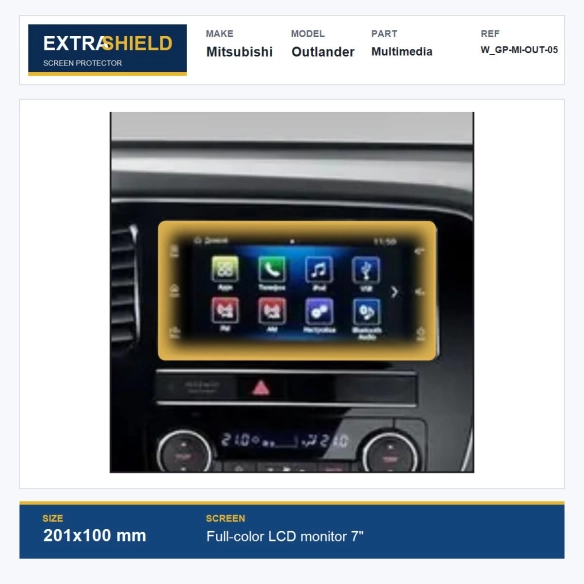 Mitsubishi Outlander Multimedia ExtraShield Screen Protector