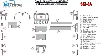 Suzuki Grand Vitara 2003-2005 Voll Satz, Automatic mission BD innenausstattung armaturendekor cockpit dekor - 4- Cockpit Dekor I