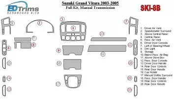 Suzuki Grand Vitara 2003-2005 Full Set, Manual Gear Box Decor de carlinga su interior