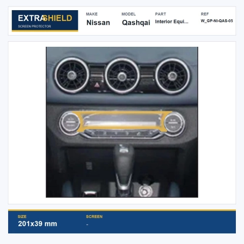 Nissan Qashqai Interior Equipment ExtraShield Screen Protector