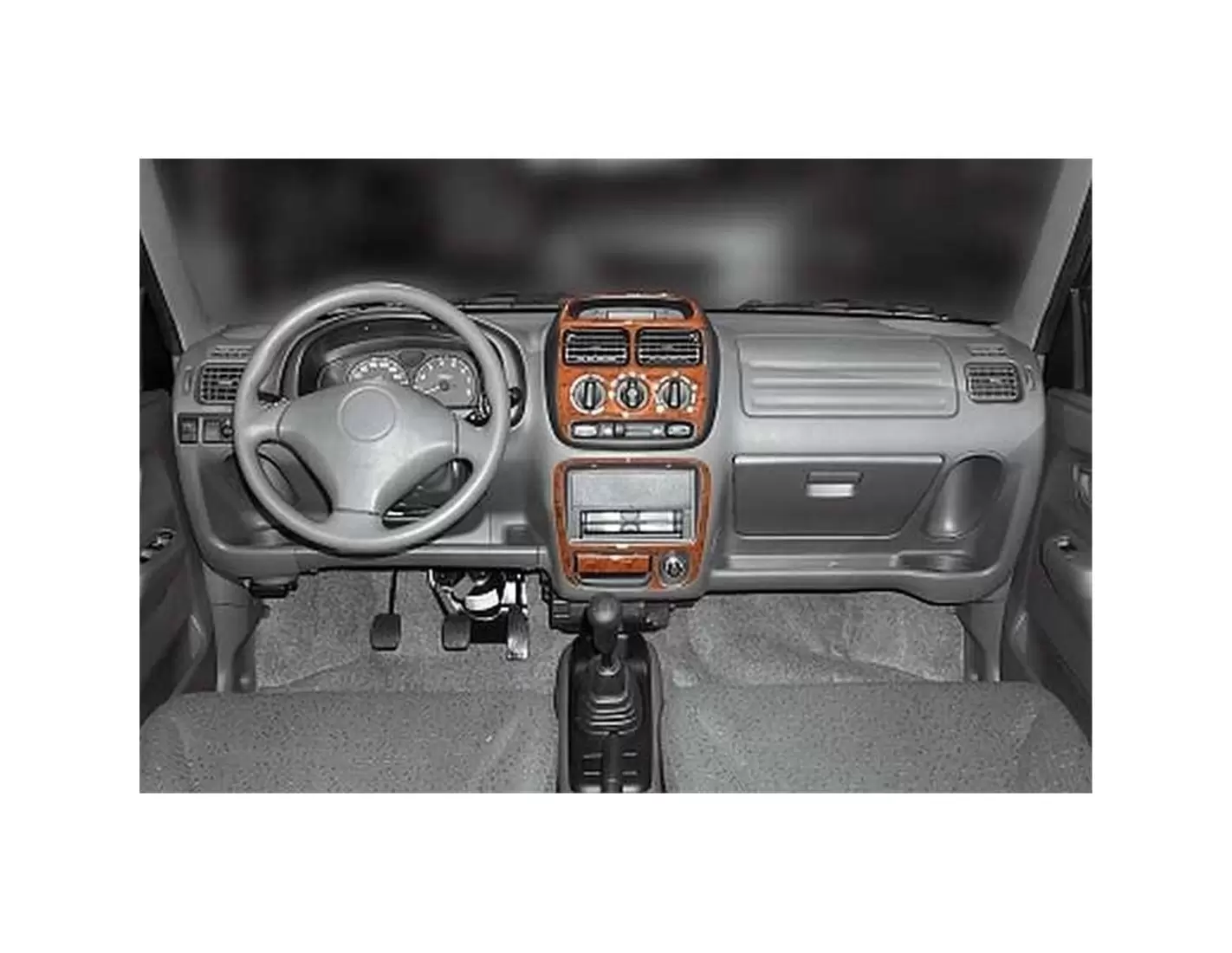 Suzuki Ignis 10.00-10.03 3M 3D Interior Dashboard Trim Kit Dash Trim Dekor 5-Parts