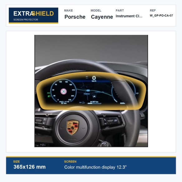 Porsche Cayenne Instrument Cluster ExtraShield Screen Protector
