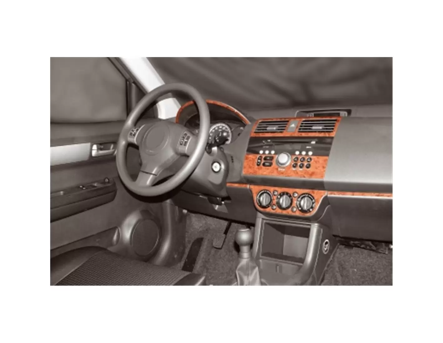 Suzuki Swift Comfort 04.05-12.10 3M 3D Interior Dashboard Trim Kit Dash Trim Dekor 10-Parts