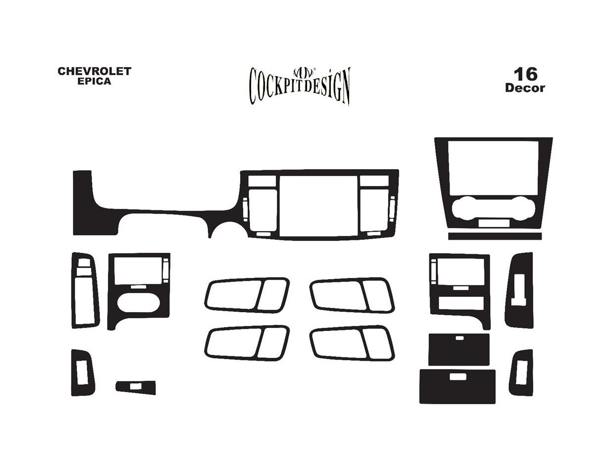 Chevrolet Epica 2007 Mittelkonsole Armaturendekor Cockpit Dekor 7-Teilige - 1- Cockpit Dekor Innenraum
