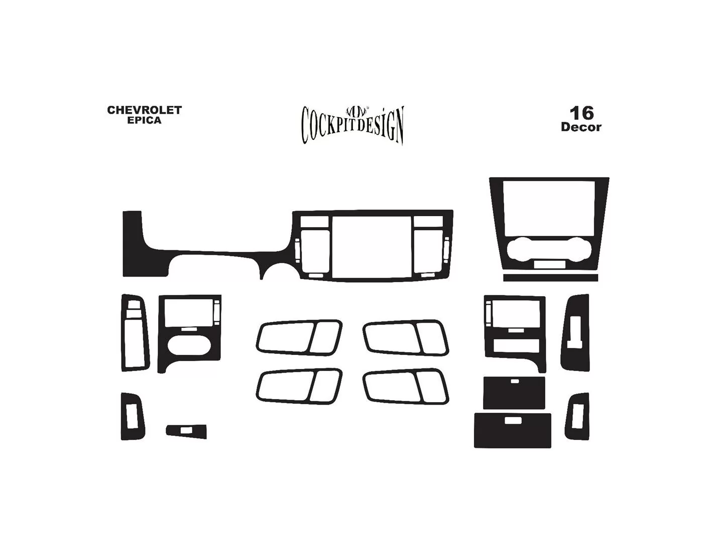 Chevrolet Epica 01.2007 3M 3D Interior Dashboard Trim Kit Dash Trim Dekor 7-Parts