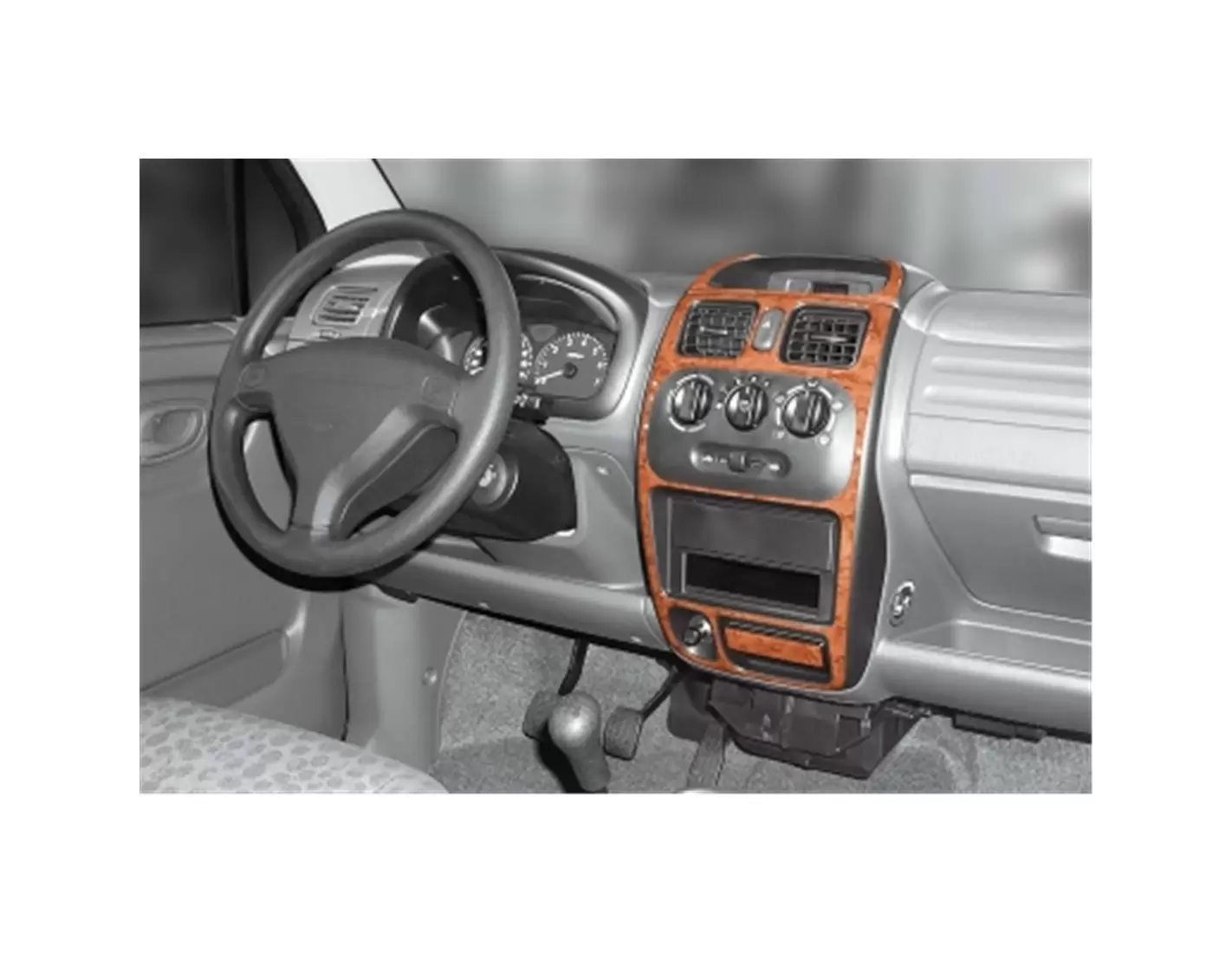 Suzuki Wagon R 10.00 - 12.02 3D Inleg dashboard Interieurset aansluitend en pasgemaakt op he 3 -Teile