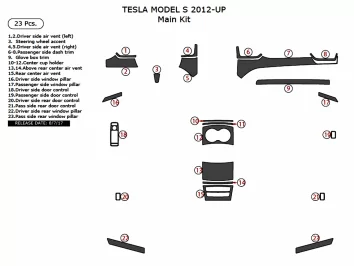 TESLA MODEL S 2012-UP 3M 3D Interior Dashboard Trim Kit Dash Trim Dekor 23-Parts