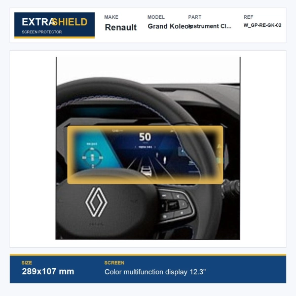 Renault Grand Koleos Instrument Cluster ExtraShield Screen Protector