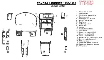 Toyota 4 Runner 1996-1998 Manual Gearbox, 21 Parts set Decor de carlinga su interior