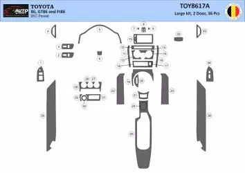 Toyota 86 2017-2021 3D Inleg dashboard Interieurset aansluitend en pasgemaakt op he 36 -Teile