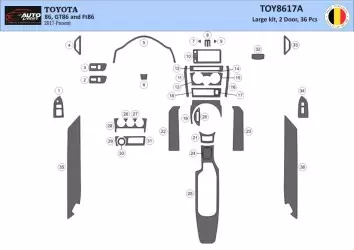 Toyota 86 2017-2021 3D Interior Dashboard Trim Kit Dash Trim Dekor 36-Parts