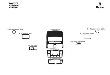 Toyota Avensis 10.97 -12.00 3M 3D Interior Dashboard Trim Kit Dash Trim Dekor 9-Parts