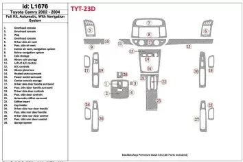 Toyota Camry 2002-2004 Ensemble Complet, Boîte automatique, Avec NAVI system, Sans OEM BD Kit la décoration du tableau de bord -