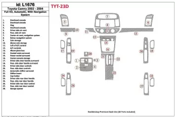 Toyota Camry 2002-2004 Full Set, Automatic Gear, With NAVI system, Without OEM Interior BD Dash Trim Kit