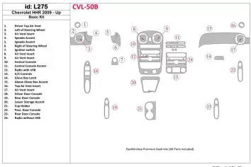 Chevrolet HHR 2009-UP Basic Set Interior BD Dash Trim Kit