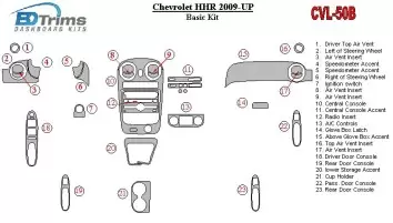 Chevrolet HHR 2009-UP Basic Set Cruscotto BD Rivestimenti interni
