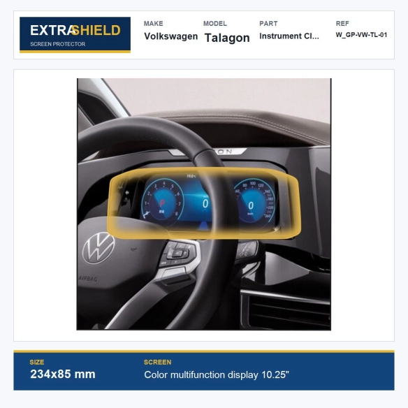 Volkswagen Talagon Instrument Cluster ExtraShield Screen Protector