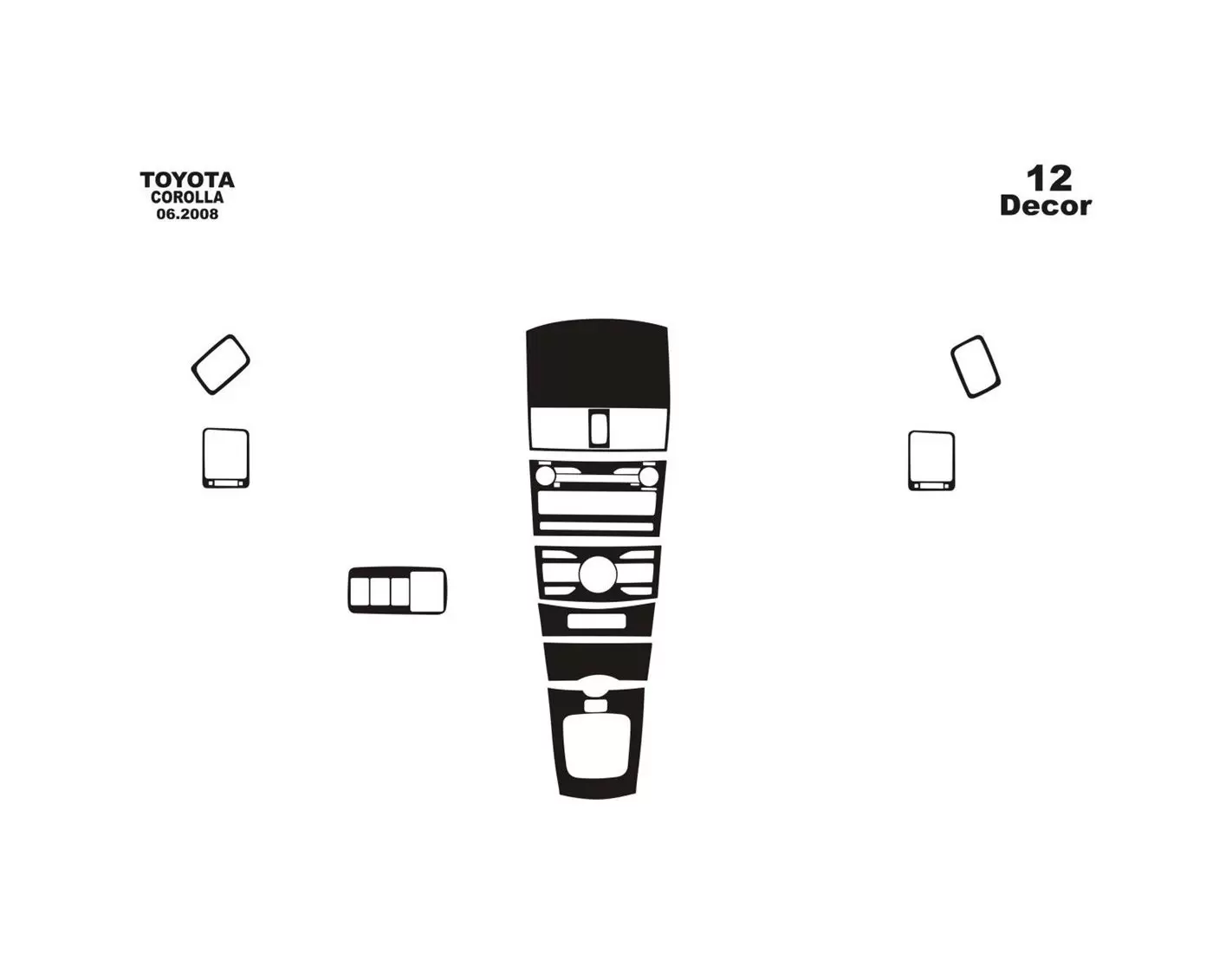 Toyota Corolla 09.07-01.11 3M 3D Interior Dashboard Trim Kit Dash Trim Dekor 11-Parts