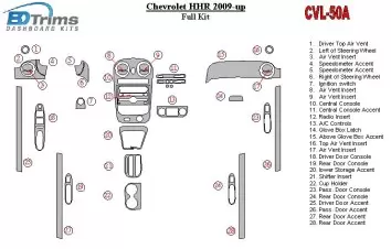 Chevrolet HHR 2009-UP Full Set Decor de carlinga su interior