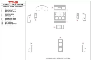 Toyota FJ Cruiser 2007-UP Basic Set, Manual Gear Box Decor de carlinga su interior