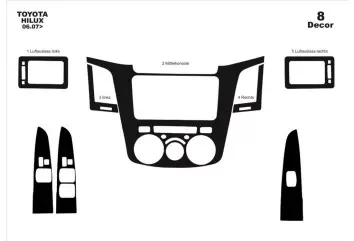 Toyota Hilux MK7 2004–2015 3M 3D Interior Dashboard Trim Kit Dash Trim Dekor 8-Parts