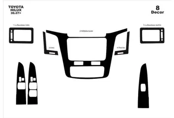 Toyota Hilux MK7 2004â€“2015 DIGI 3D Decor de carlinga su interior del coche 8-Partes