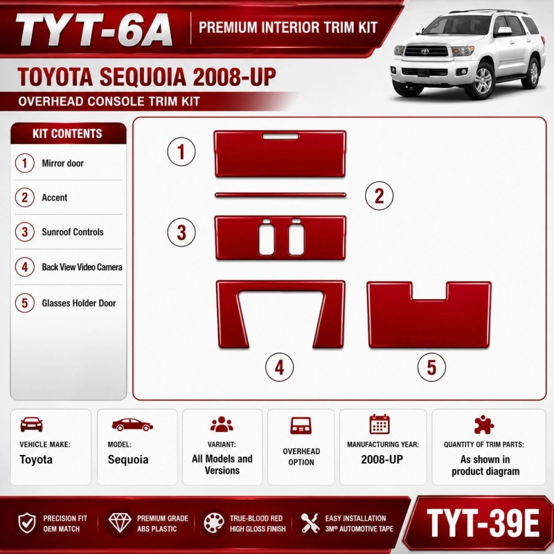 Toyota Sequoia 2008 - à aujourd’hui Overhead Option kit décoration intérieure tableau de bord