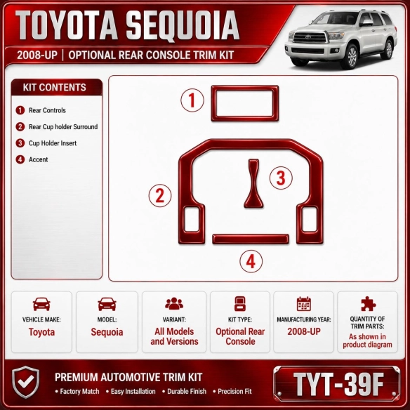 Toyota Sequoia 2008-heute 3D Cockpit Dekor Interieurleisten Set As shown in product diagram-teilig