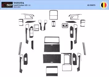 Toyota Land Cruiser Prado 150 2009-2014 BD Kit la décoration du tableau de bord - 1 - habillage decor de tableau de bord