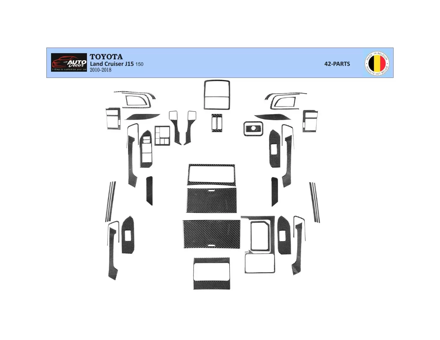 Toyota Land Cruiser Prado 150 2009-2014 Interior BD Dash Trim Kit