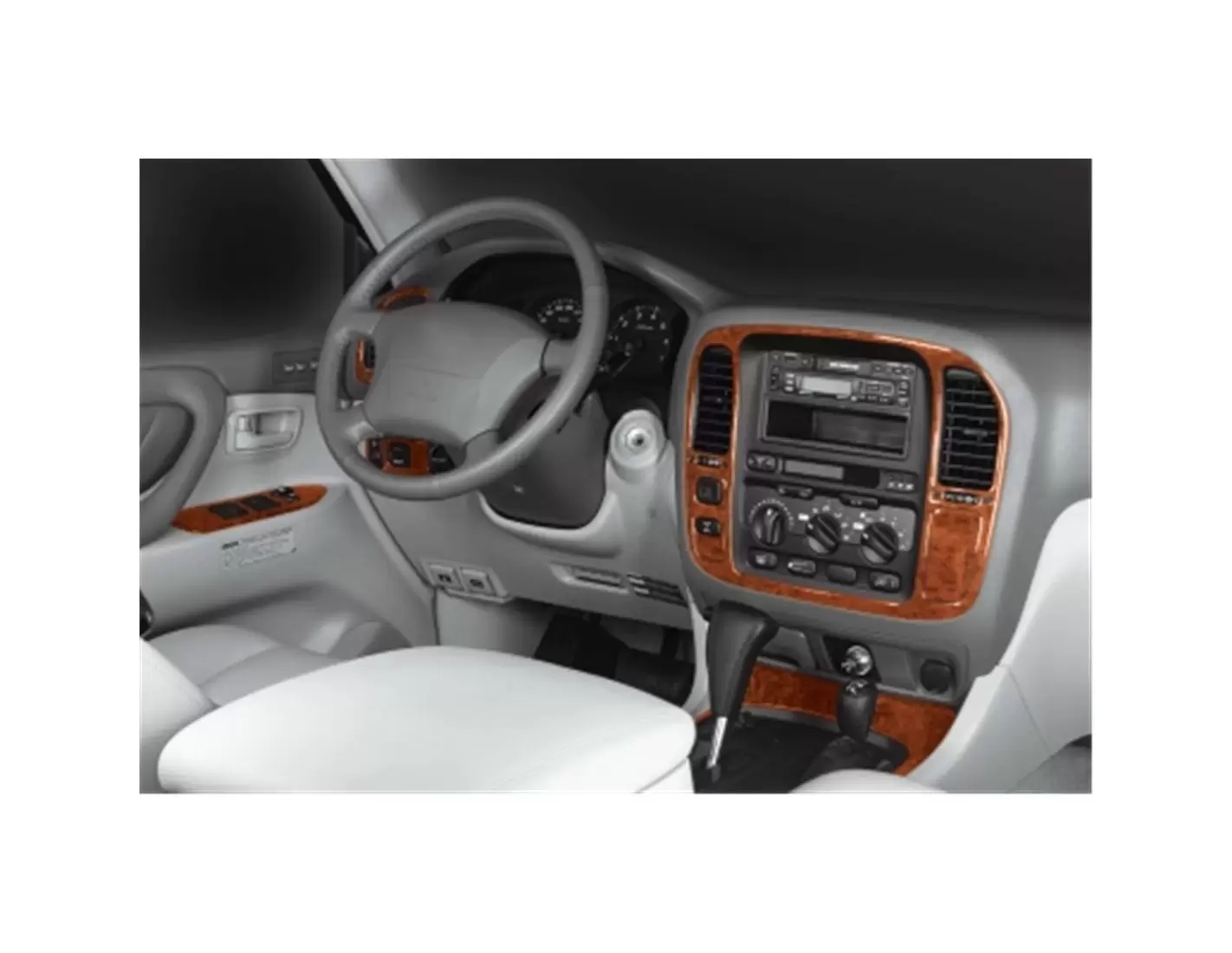 Toyota Landcruiser 05.98-12.03 3M 3D Interior Dashboard Trim Kit Dash Trim Dekor 16-Parts