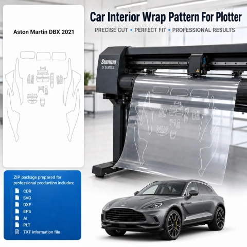 Aston Martin Dbx 2021 Innenraum PPF- & Folien-Schneidevorlage
