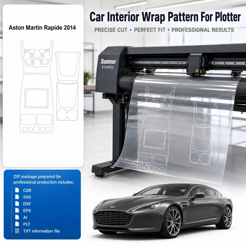 Aston Martin Rapide 2014 Interior PPF & Wrap Cutting Template