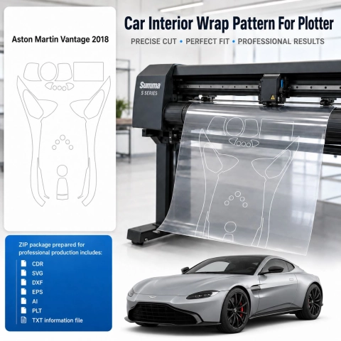 Aston Martin Vantage 2018 Innenraum PPF- & Folien-Schneidevorlage