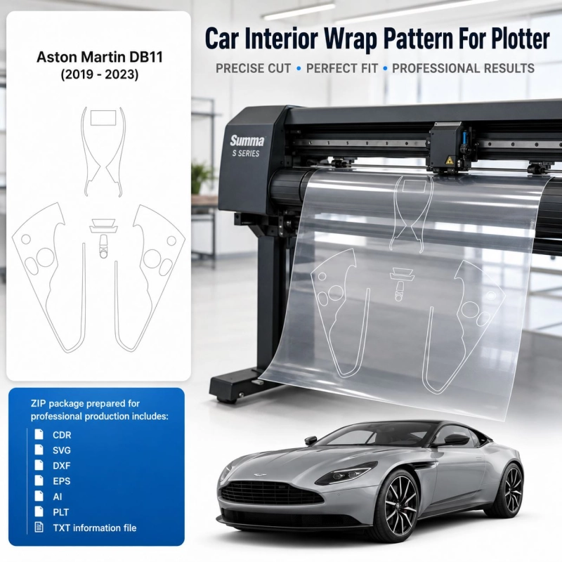 Astonmartin Db11 2019 2023 Innenraum PPF- & Folien-Schneidevorlage