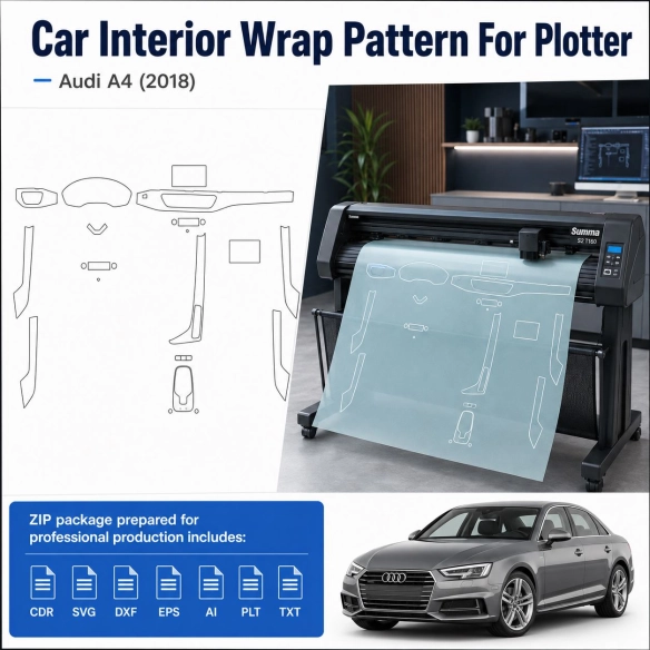 Dima di taglio interni Audi A4 2018 per PPF e wrapping