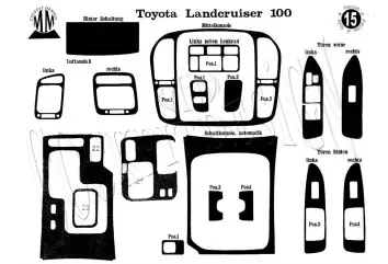 Toyota Prado 01.97 - 12.003D Inleg dashboard Interieurset aansluitend en pasgemaakt op he 15 -Teile