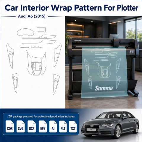 Gabarit de découpe intérieur Audi A6 2015 pour PPF et covering