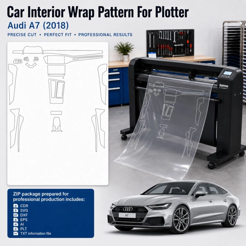 Dima di taglio interni Audi A7 2018 per PPF e wrapping