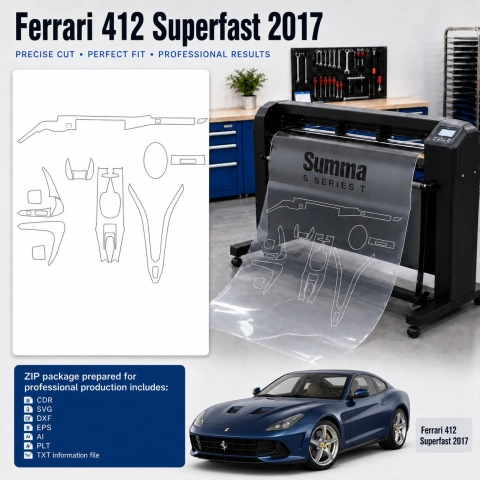 Ferrari 412 Superfast 2017 Innenraum PPF- & Folien-Schneidevorlage