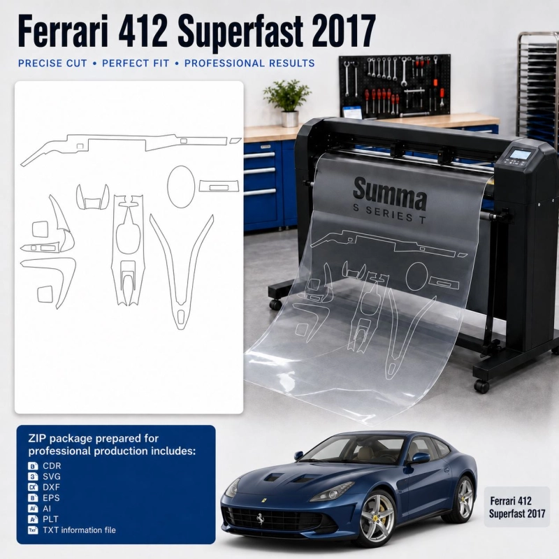 Ferrari 412 Superfast 2017 Innenraum PPF- & Folien-Schneidevorlage