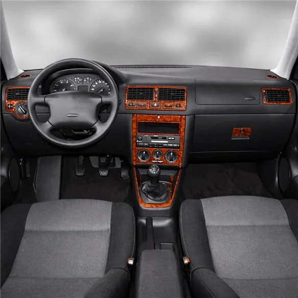 Volkswagen Golf IV 1997-2003 kit décor tableau de bord 3D, 19 pièces
