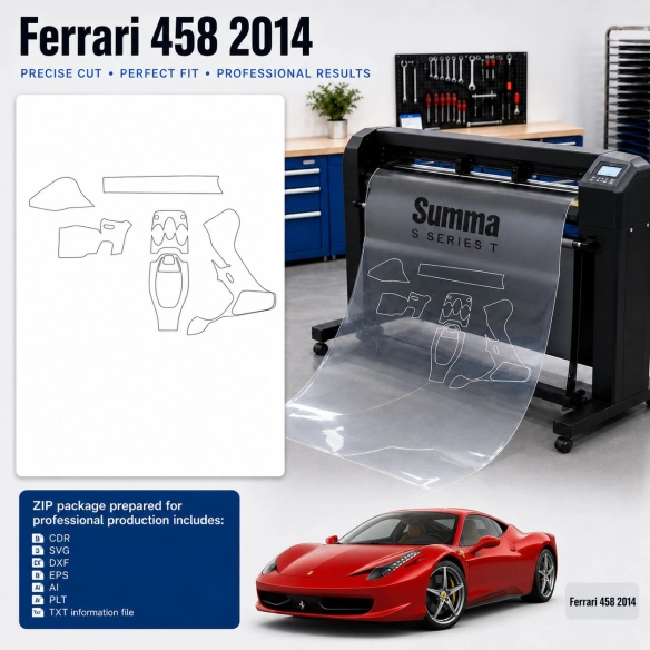 Dima di taglio interni Ferrari 458 2014 per PPF e wrapping