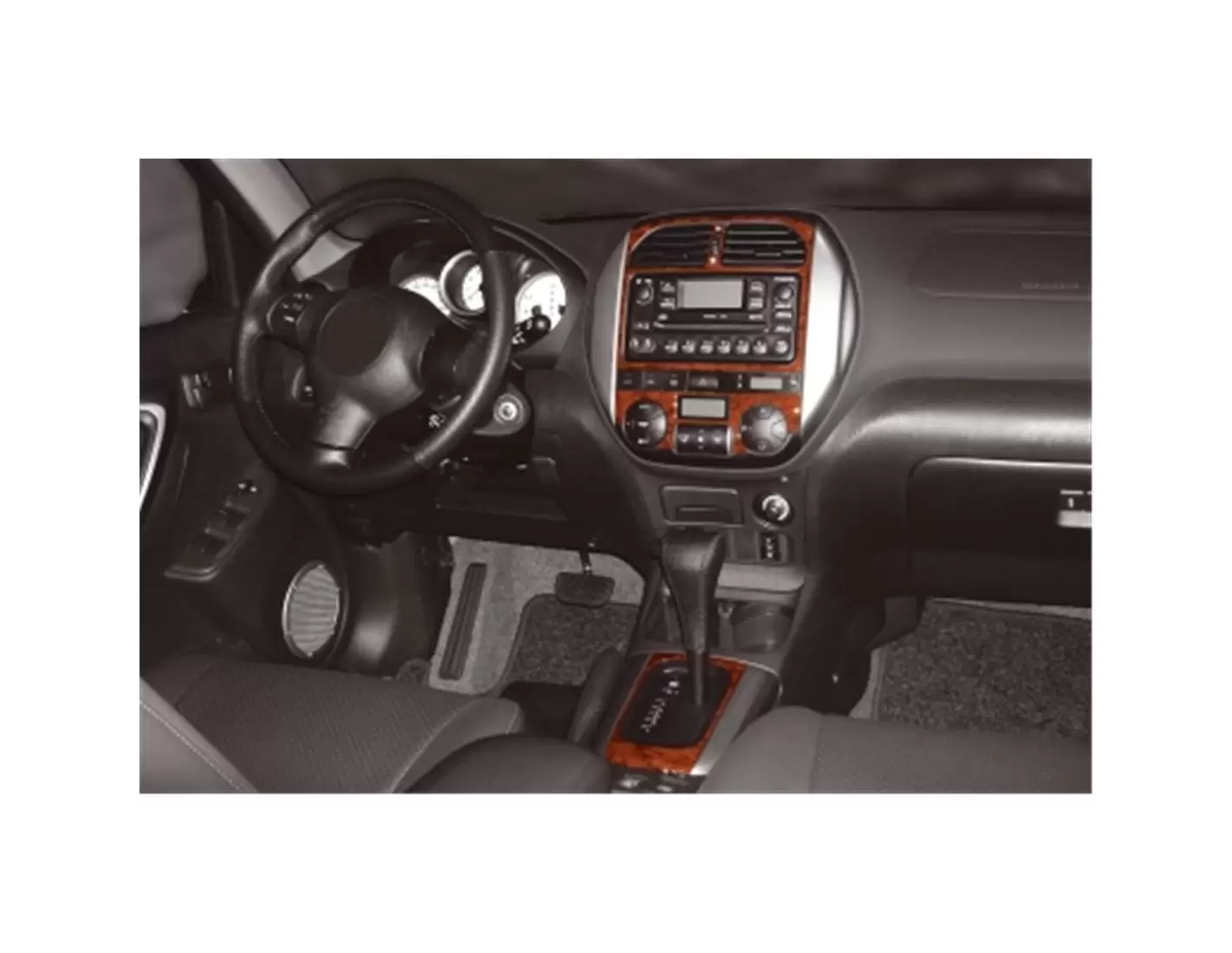 Toyota Rav 4 XA20 03-04 Kit la décoration du tableau de bord 4-Pièce - 1 - habillage decor de tableau de bord