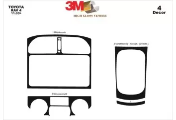 Toyota Rav 4 XA20 11.03-12.04 3M 3D Interior Dashboard Trim Kit Dash Trim Dekor 4-Parts