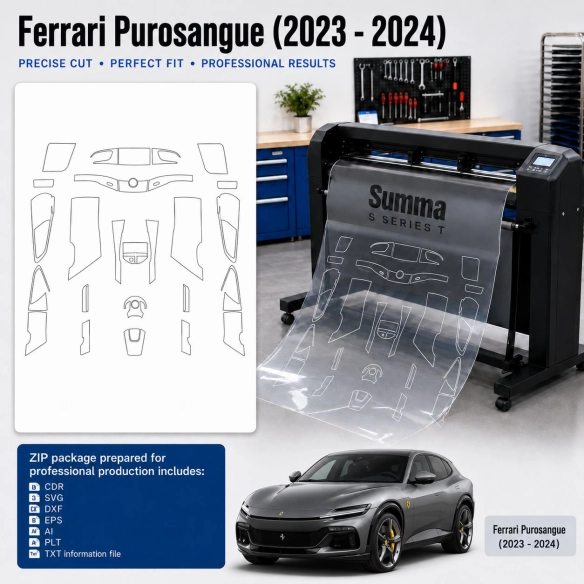 Ferrari Purosangue 2023 2024 Interior PPF & Wrap Cutting Template