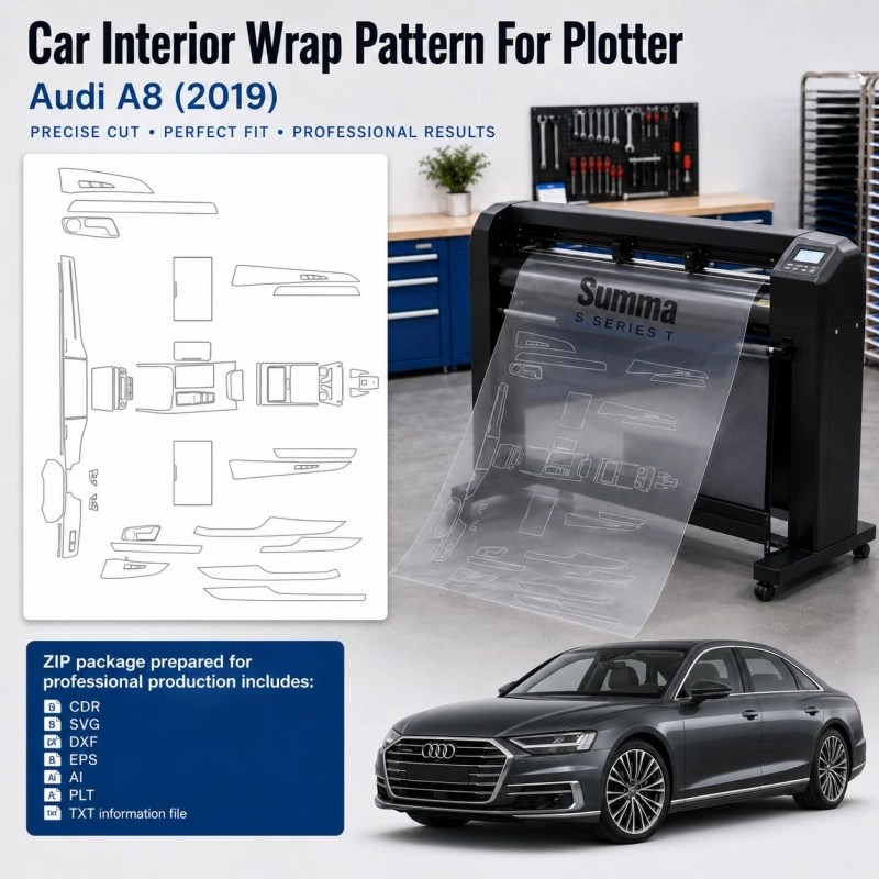 Dima di taglio interni Audi A8 2019 per PPF e wrapping
